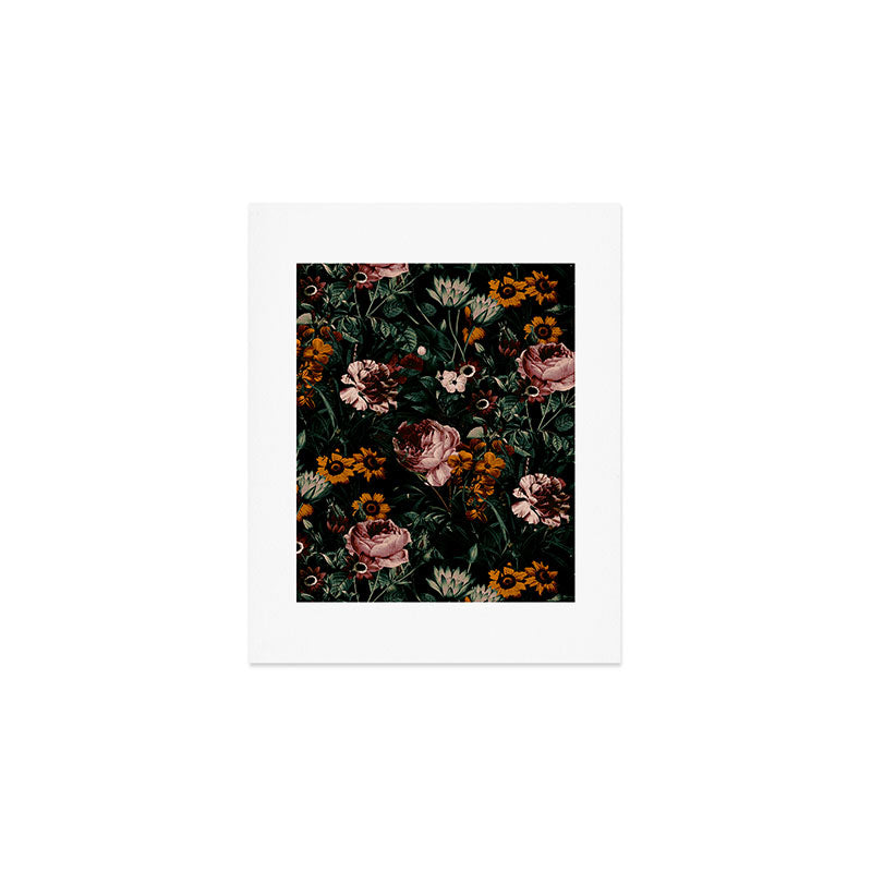Night Roses Garden Art Print Gallery Image 1