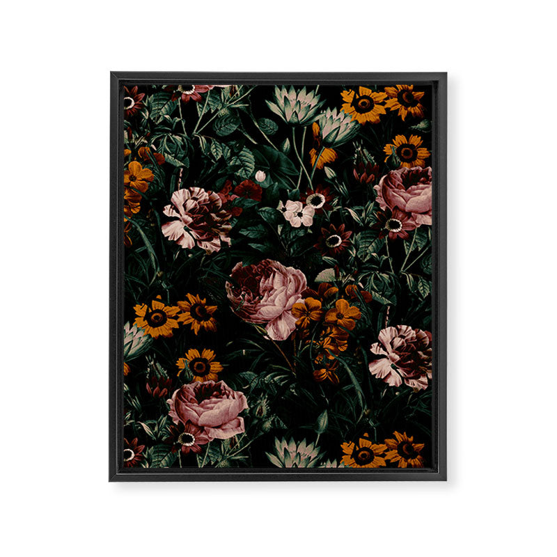 Night Roses Garden Framed Canvas Print Gallery Image 8
