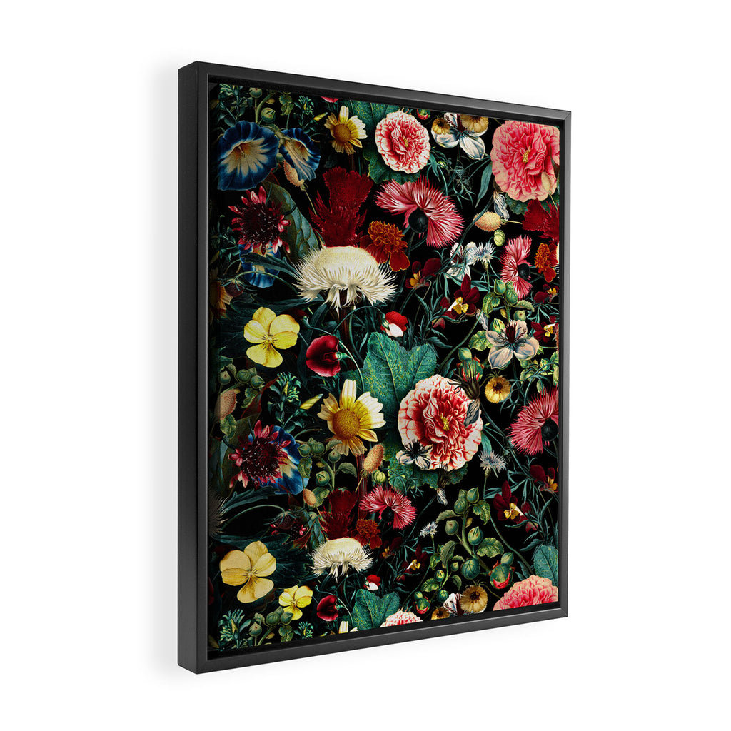 Night Vintage Garden Framed Canvas Print Gallery Image 2