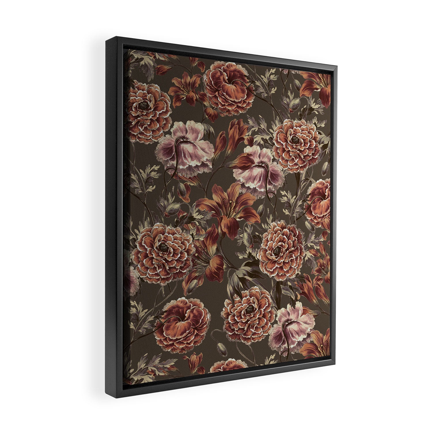 ORANGE LILY AND POPPY Framed Canvas Print Gallery Image 2
