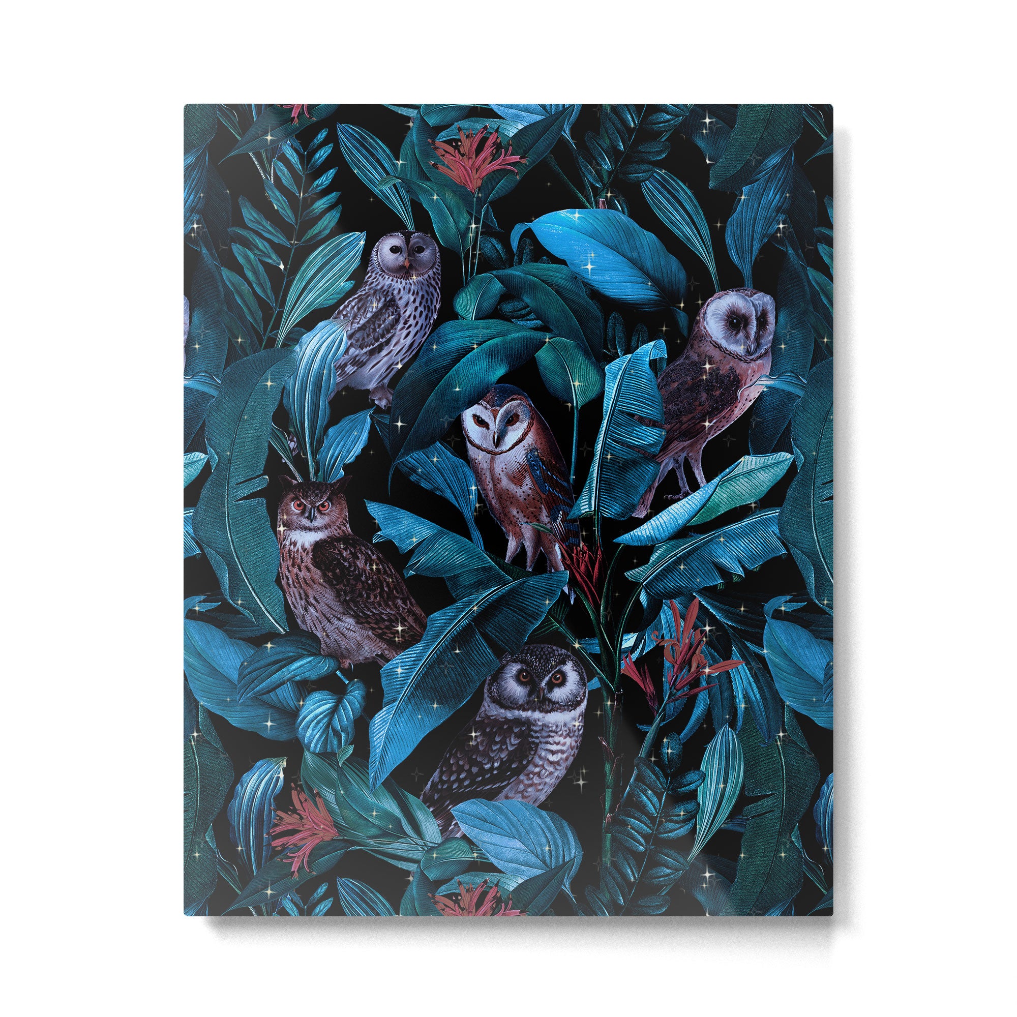 Owl and Leaf Garden Metal Print Gallery Image 4
