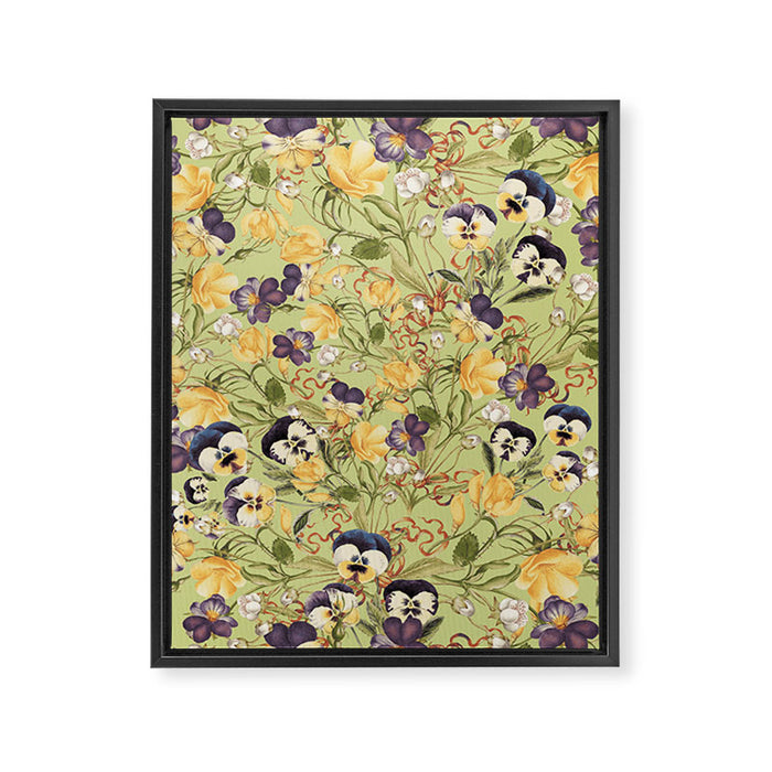 Pansy Floral Pattern Framed Canvas Print Gallery Image 1