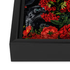 Panther and Floral Pattern XO Framed Canvas Print Gallery Image 3