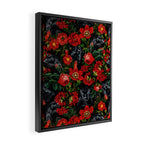 Panther and Floral Pattern XO Framed Canvas Print Gallery Image 2