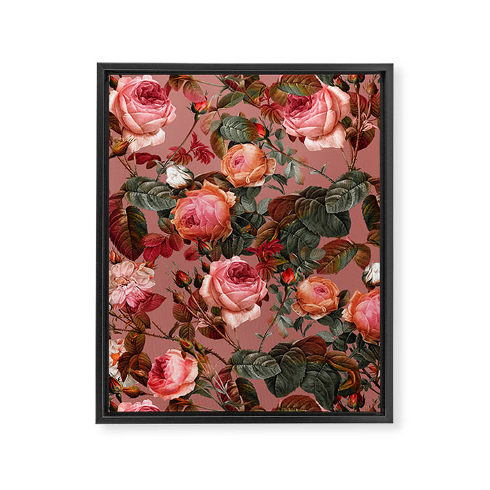 Pastel Floral Pattern Framed Canvas Print Gallery Image 1