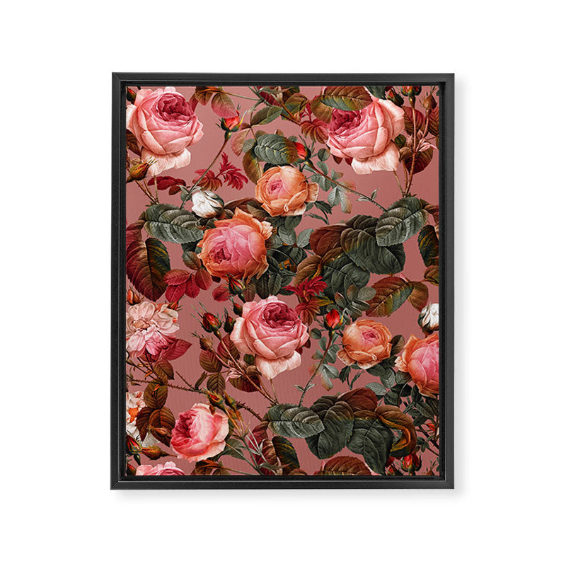 Pastel Floral Pattern Framed Canvas Print Gallery Image 8