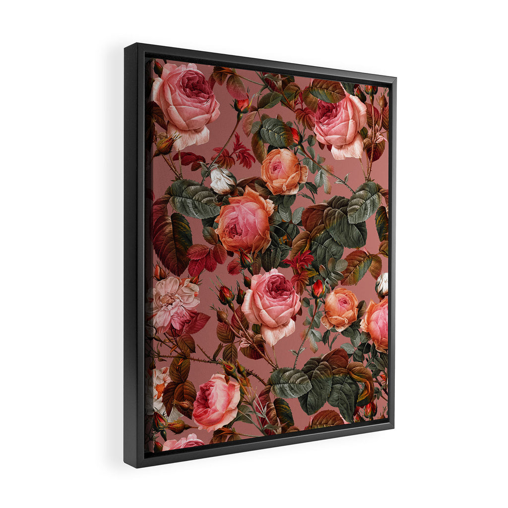 Pastel Floral Pattern Framed Canvas Print Gallery Image 2