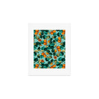 Peach and Leaf Pattern Art Print Gallery Image 1