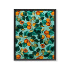 Peach and Leaf Pattern Framed Canvas Print Gallery Image 6
