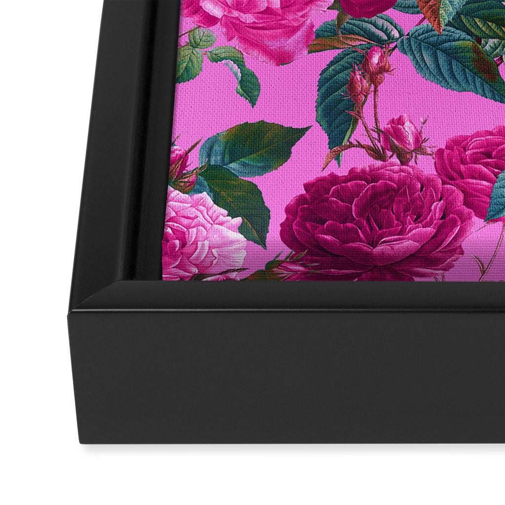  Pink Floral Garden Framed Canvas Print Gallery Image 3