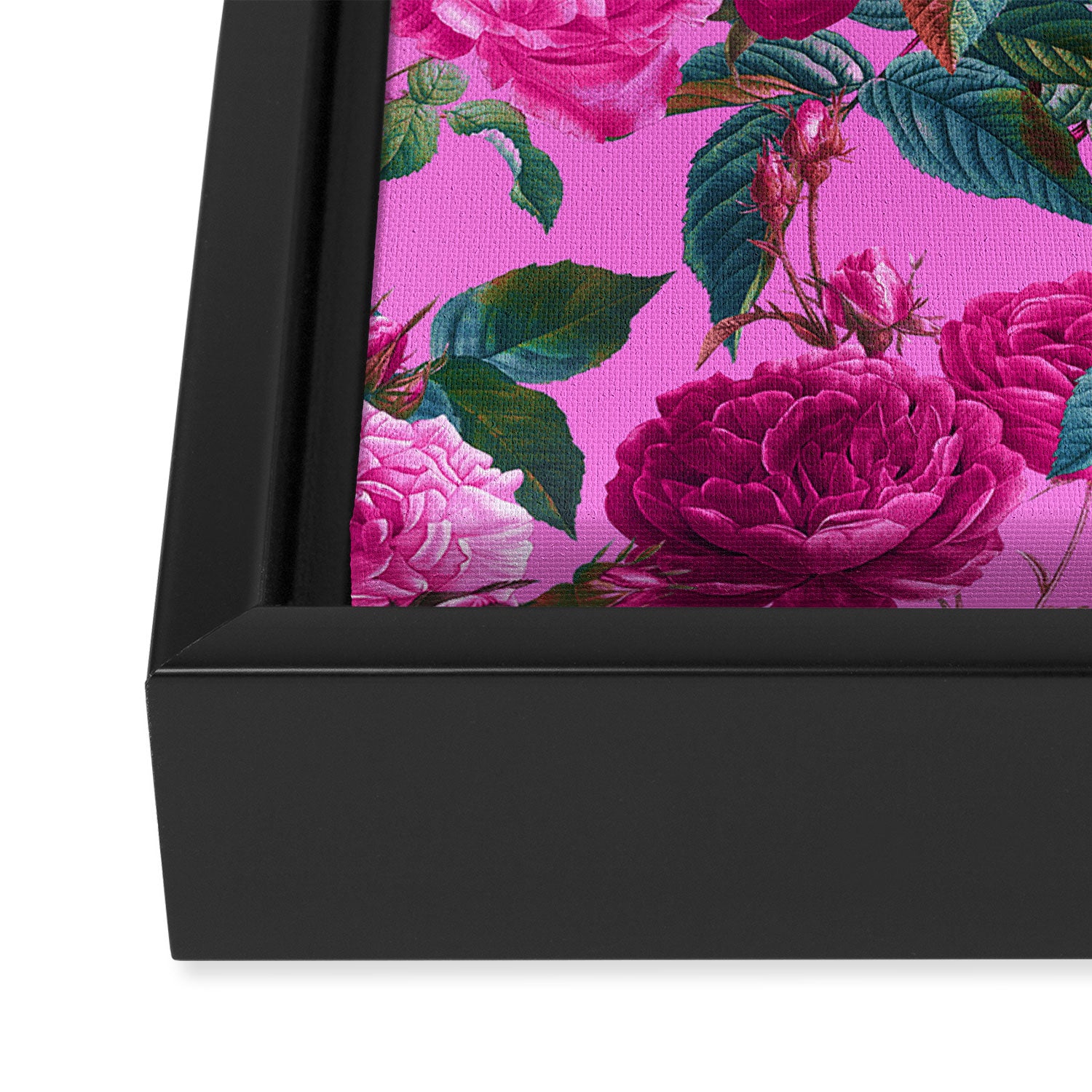  Pink Floral Garden Framed Canvas Print Gallery Image 3