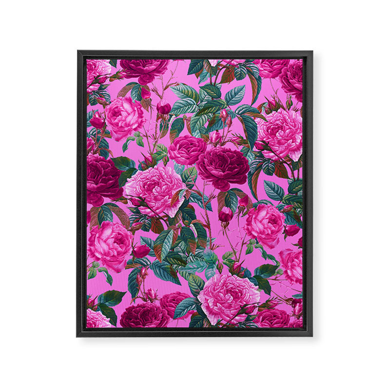  Pink Floral Garden Framed Canvas Print Gallery Image 6