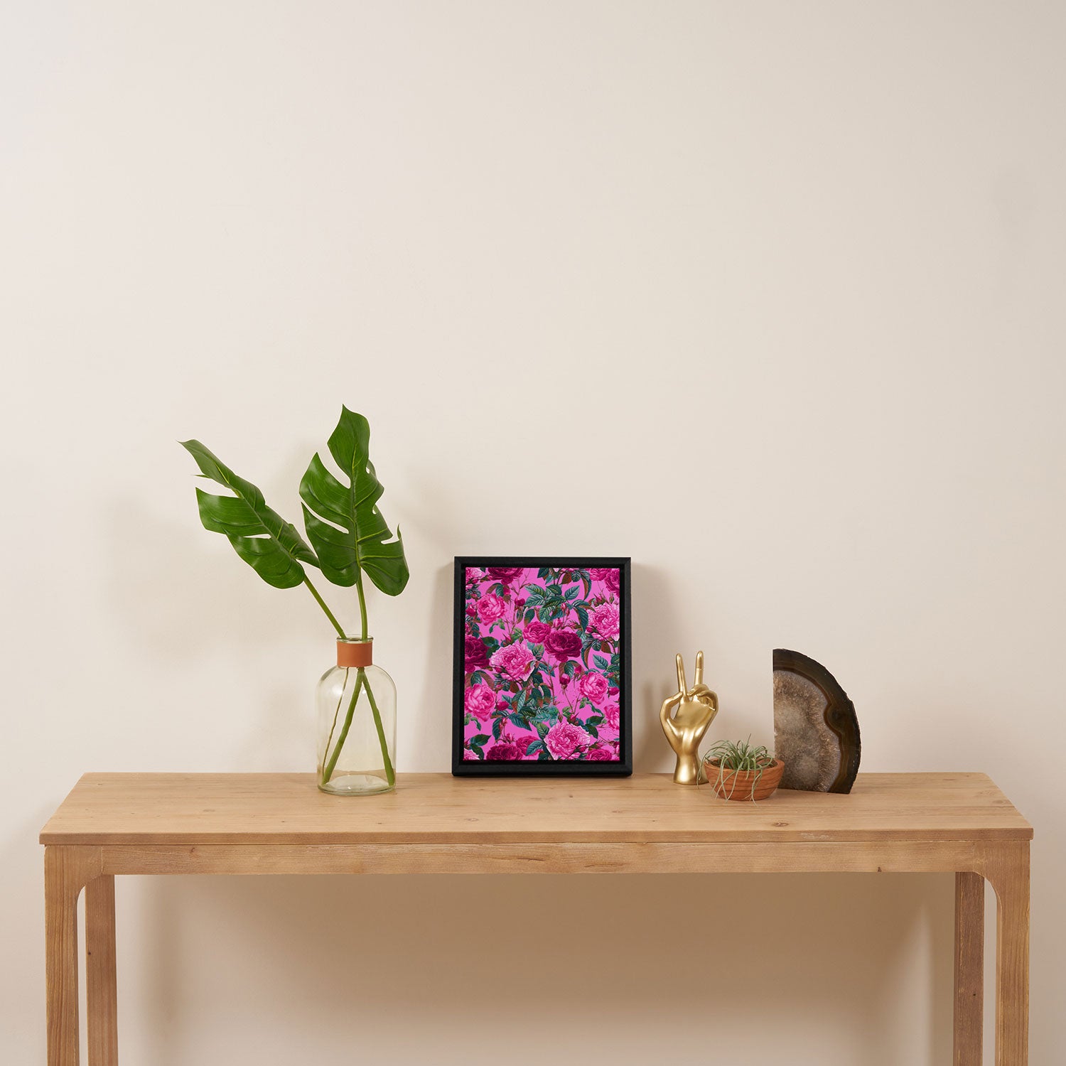 Pink Floral Garden Framed Canvas Print Gallery Image 4