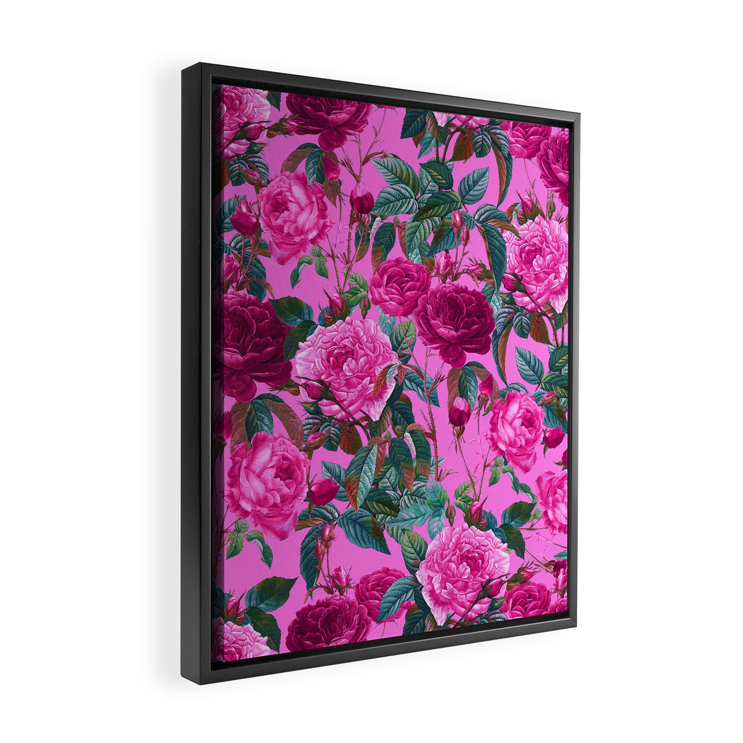 Pink Floral Garden Framed Canvas Print Gallery Image 2