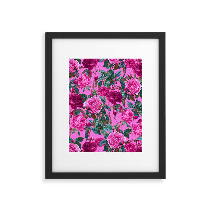  Pink Floral Garden Framed Art Print Gallery Image 1