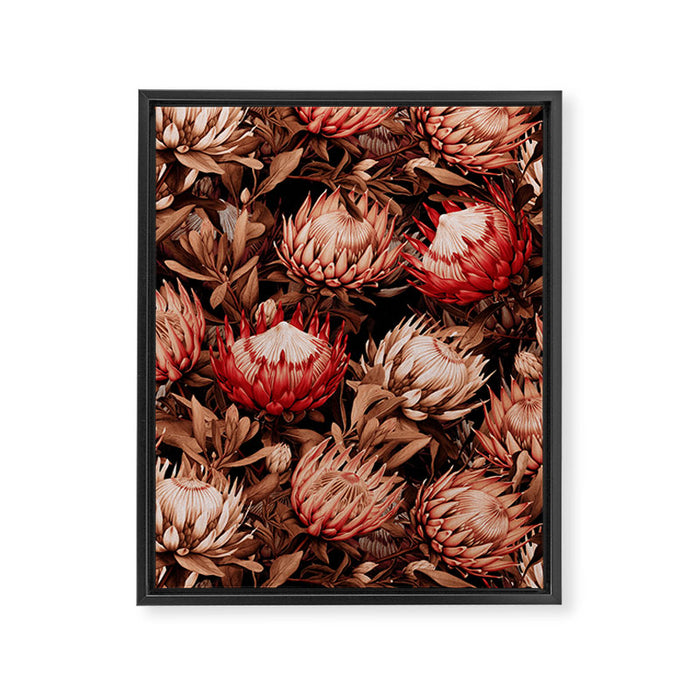 Protea Garden Night Framed Canvas Print Gallery Image 1