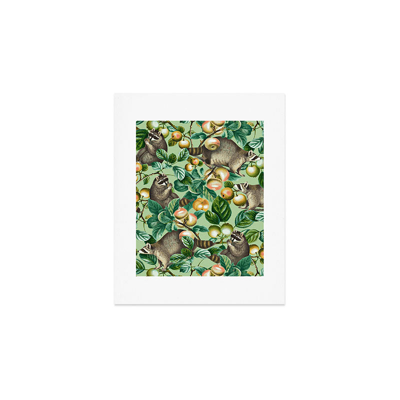 RACCOON AND FRUITS Art Print Gallery Image 1