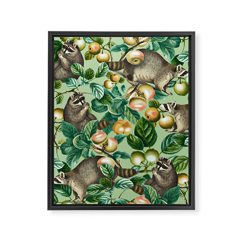RACCOON AND FRUITS Framed Canvas Print Gallery Image 8
