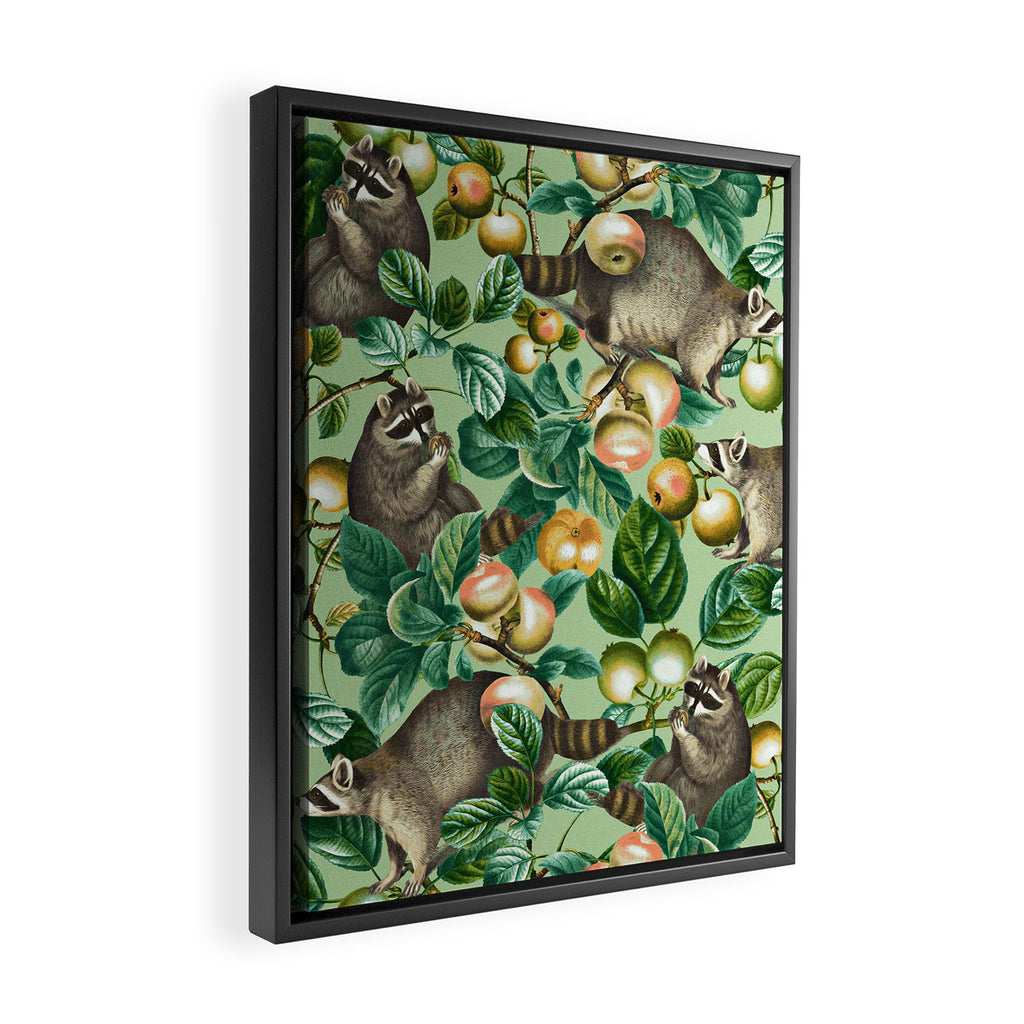 RACCOON AND FRUITS Framed Canvas Print Gallery Image 2