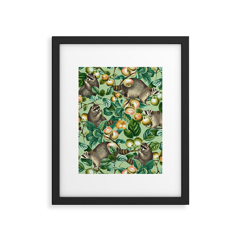 RACCOON AND FRUITS Framed Art Print Gallery Image 6