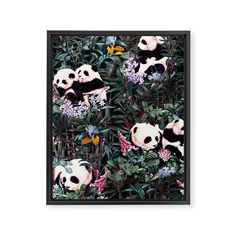 Rainforest Pandas Framed Canvas Print Gallery Image 6