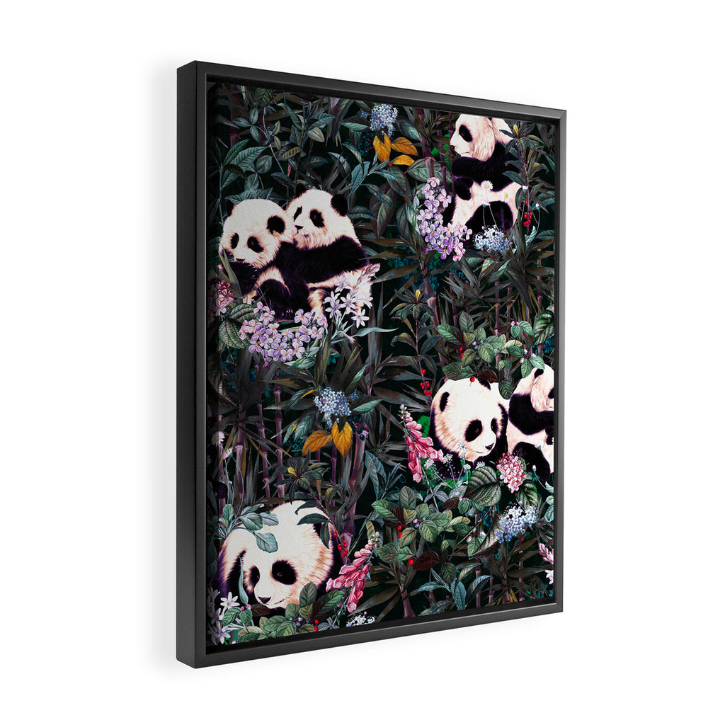 Rainforest Pandas Framed Canvas Print Gallery Image 2