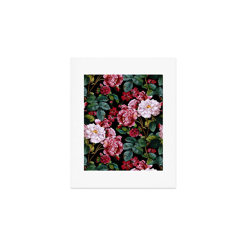 Red Floral Garden Art Print Gallery Image 1