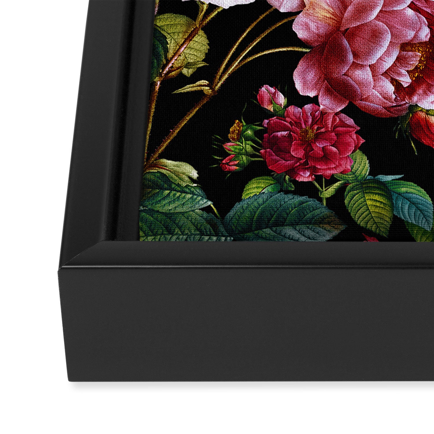 Red Floral Garden Framed Canvas Print Gallery Image 3