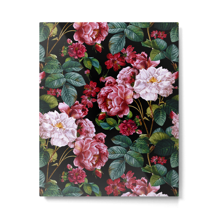 Red Floral Garden Metal Print Gallery Image 1