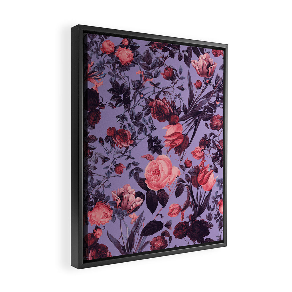 Romantic Floral Pattern Framed Canvas Print Gallery Image 2