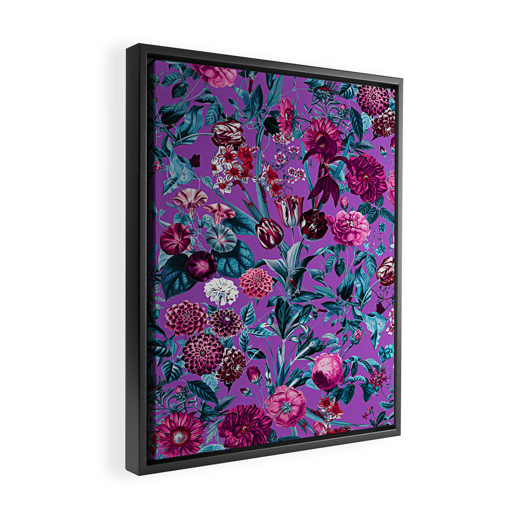 Romantic Floral Pattern Framed Canvas Print Gallery Image 2
