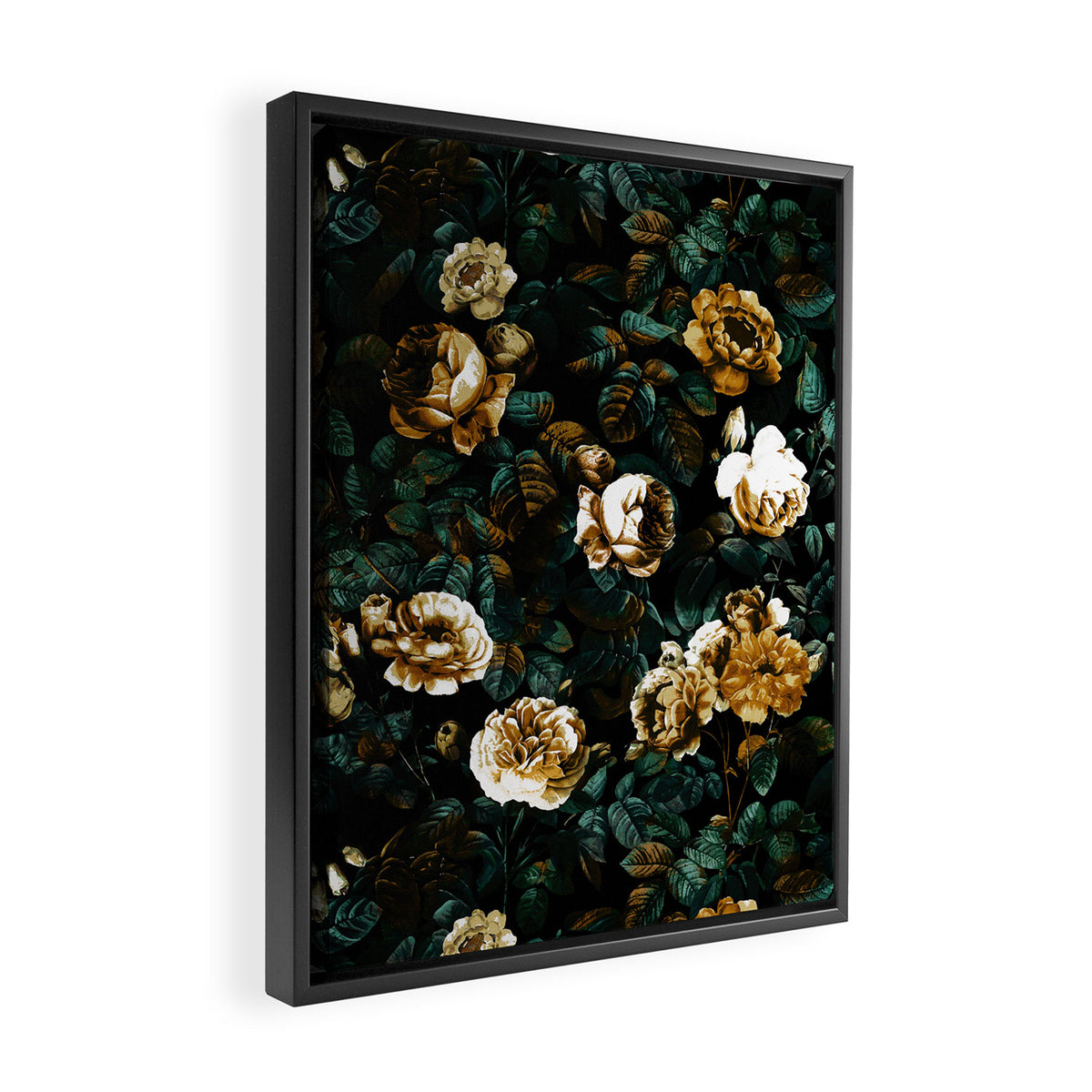 ROSE GARDEN - NIGHT Framed Canvas Print Gallery Image 2
