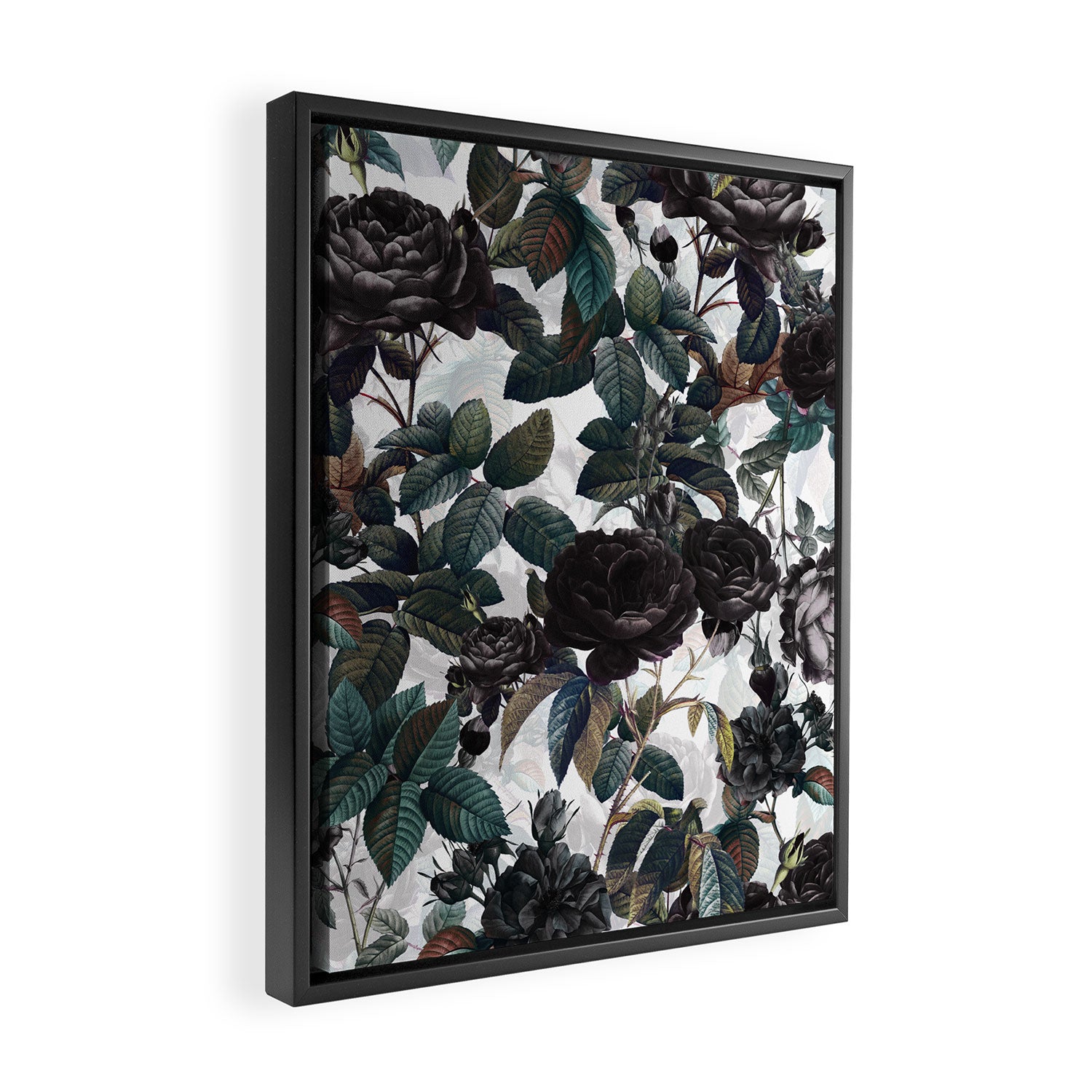Roses in the Dark Framed Canvas Print Gallery Image 2