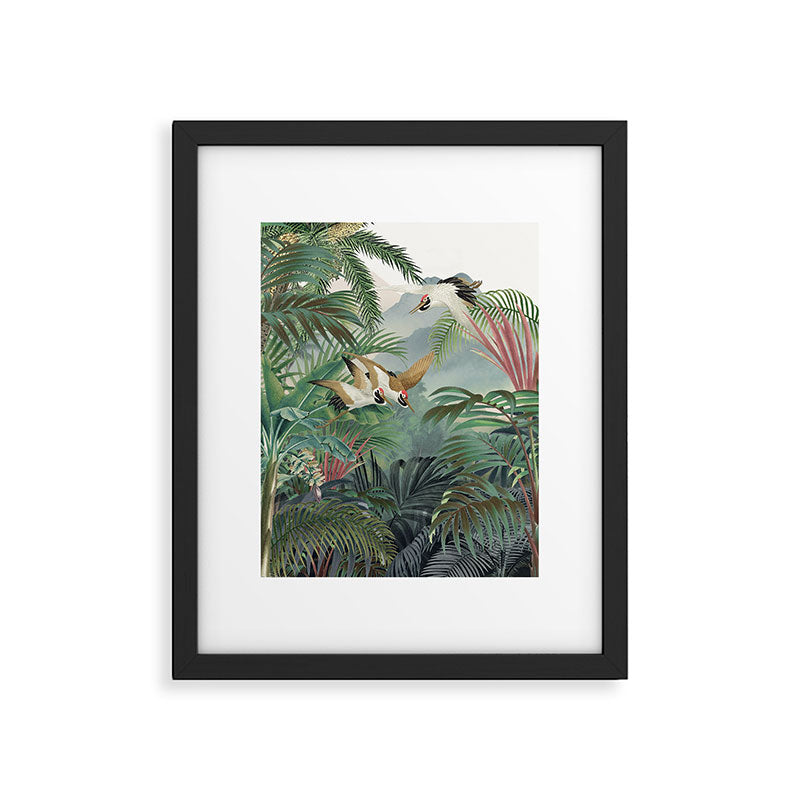 Sarus crane in the forest Framed Art Print Gallery Image 6