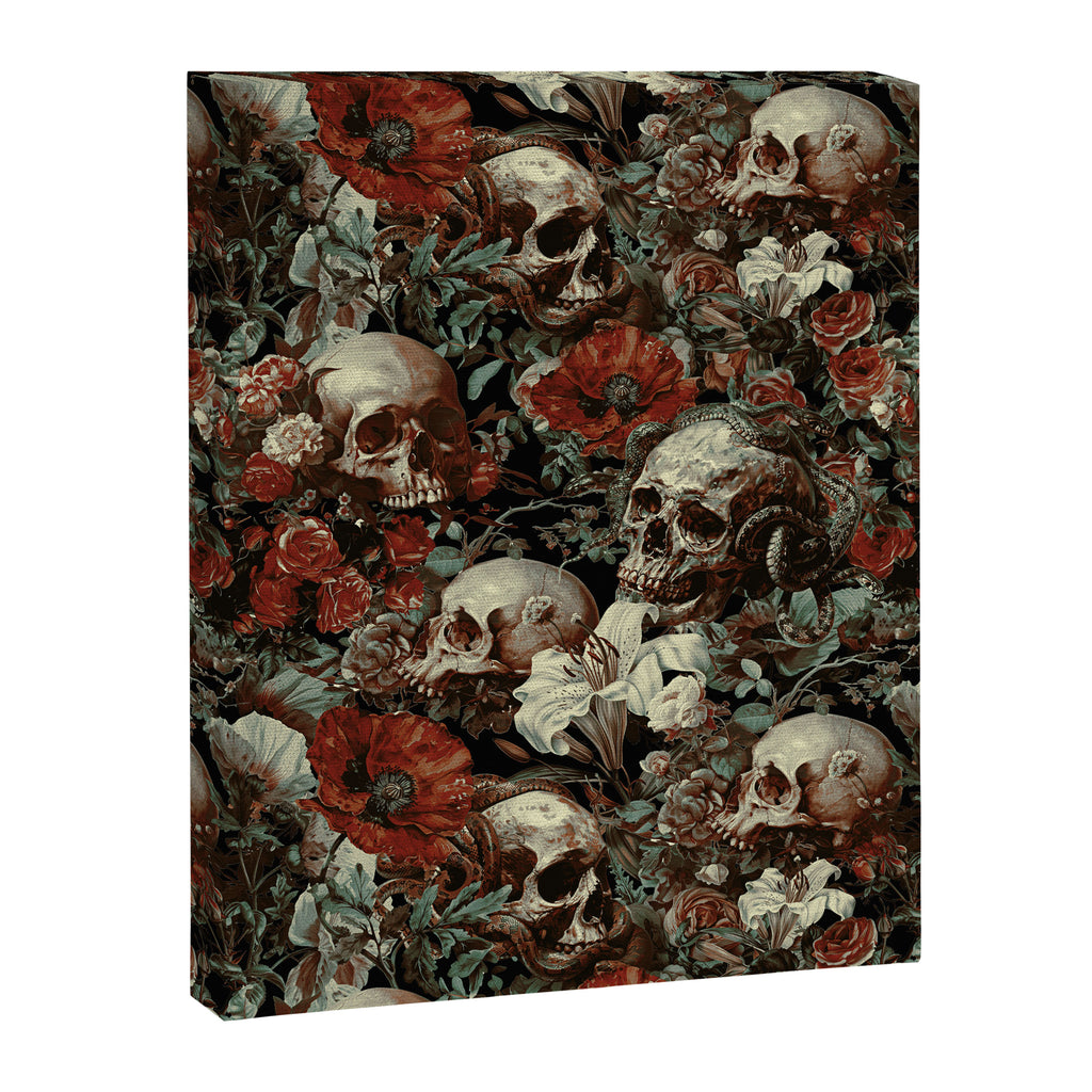Skull and Floral Pattern Canvas Print Gallery Image 6