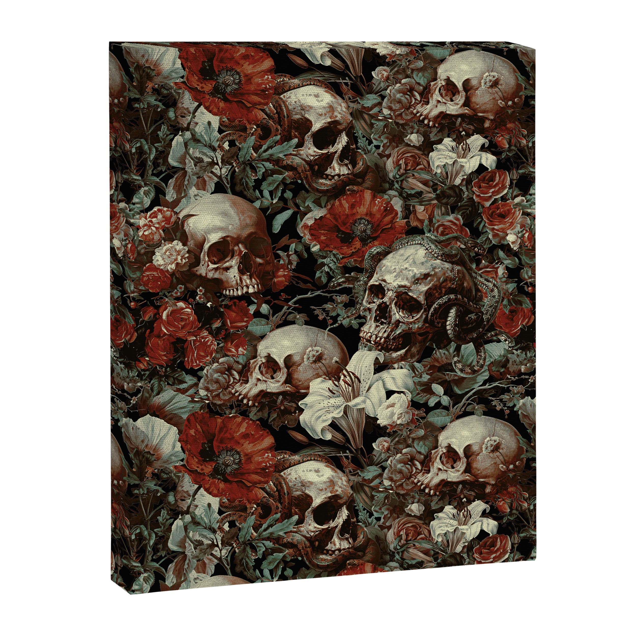 Skull and Floral Pattern Canvas Print Gallery Image 6