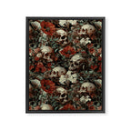 Skull and Floral Pattern Framed Canvas Print Gallery Image 6