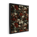 Skull and Floral Pattern Framed Canvas Print Gallery Image 2