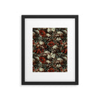 Skull and Floral Pattern Framed Art Print Gallery Image 5