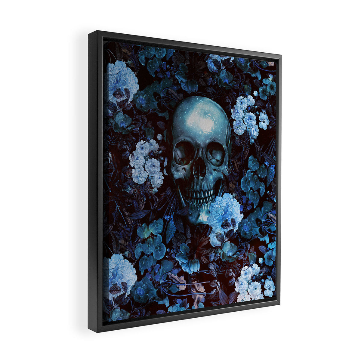 Skull and Flowers Framed Canvas Print Gallery Image 2