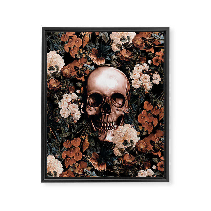 SKULL AND FLOWERS II Framed Canvas Print Gallery Image 6