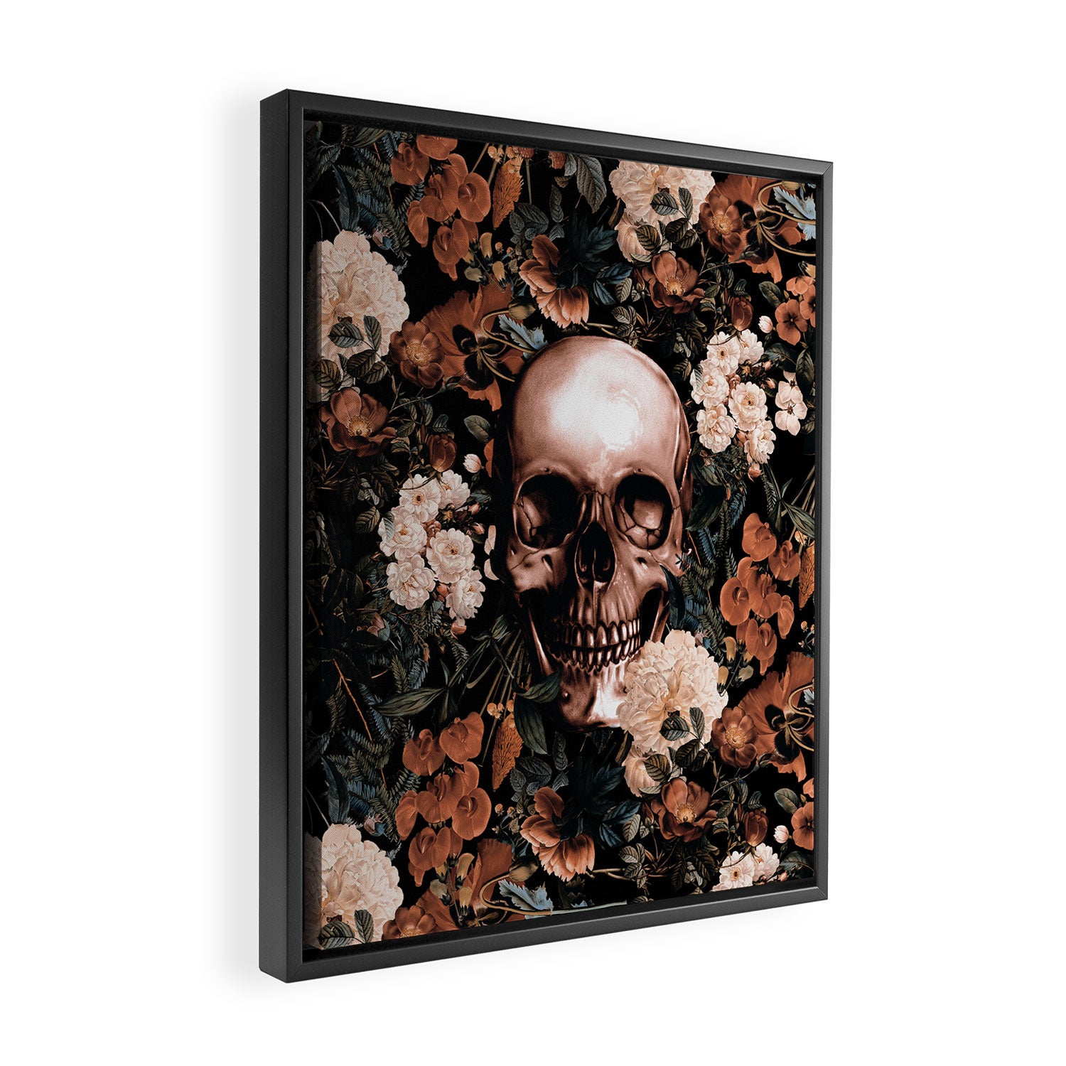 SKULL AND FLOWERS II Framed Canvas Print Gallery Image 2