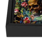 Skull and Flowers Pattern Framed Canvas Print Gallery Image 3