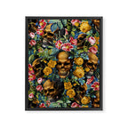 Skull and Flowers Pattern Framed Canvas Print Gallery Image 6