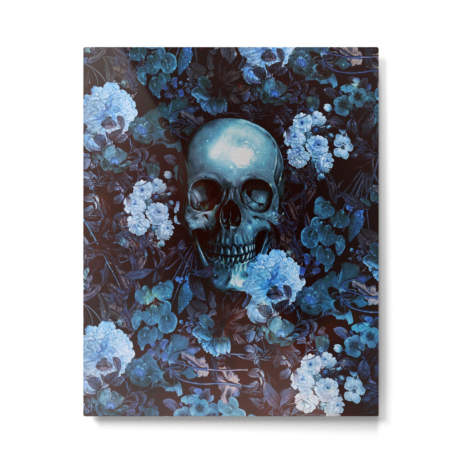 Skull and Flowers Metal Print Gallery Image 4