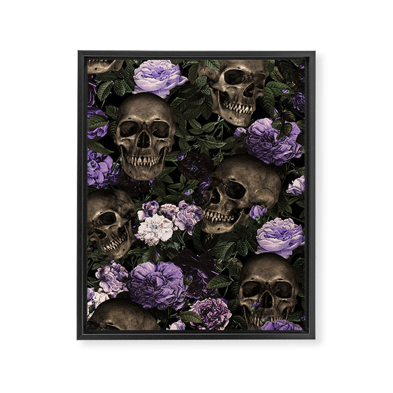Skull and Rose Garden Framed Canvas Print Gallery Image 8