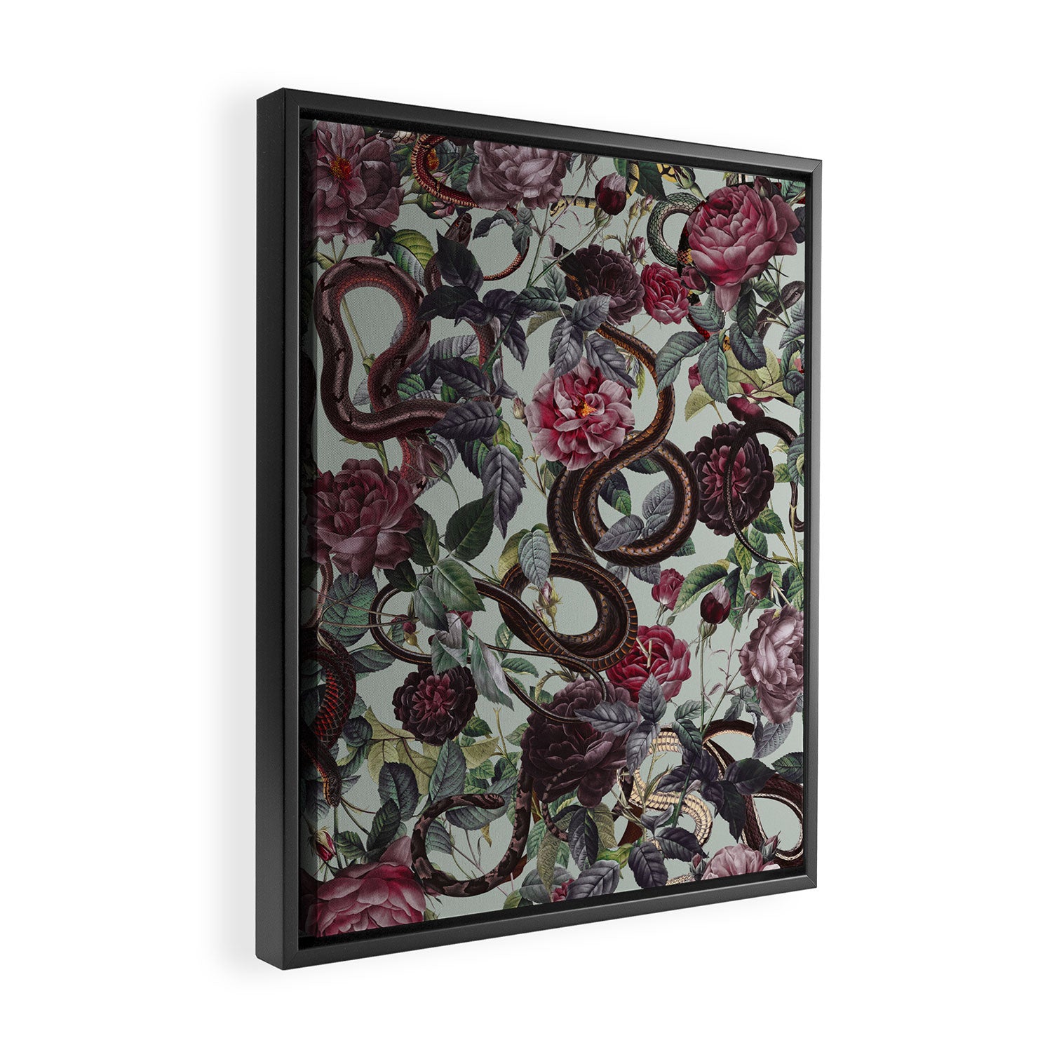 Snakes and Roses Framed Canvas Print Gallery Image 2