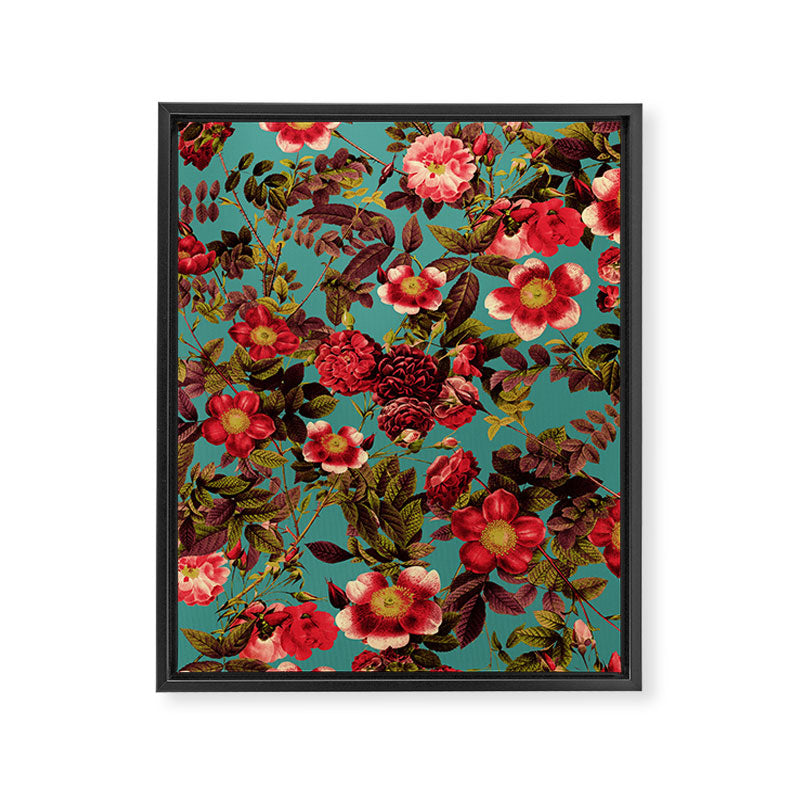 Spring Summer Floral Pattern Framed Canvas Print Gallery Image 6