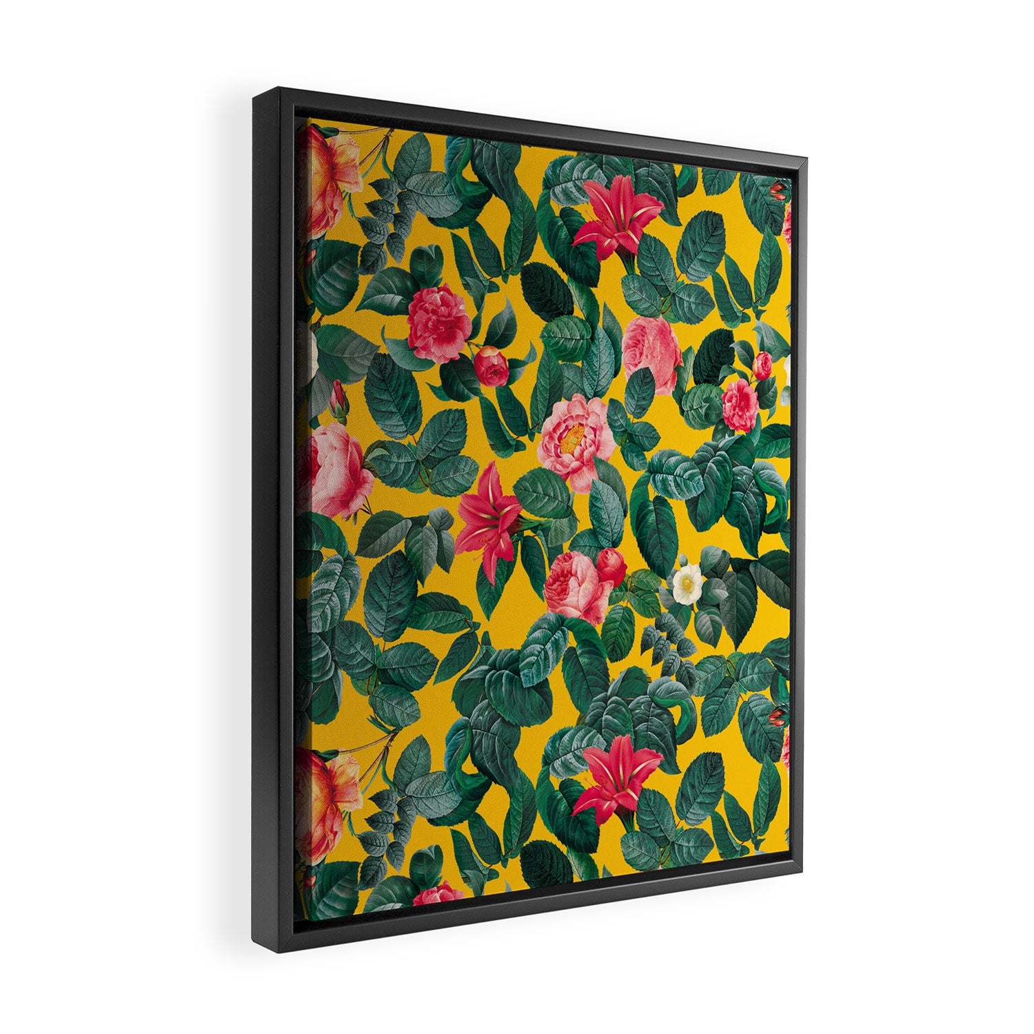 Summer Botanical Pattern Framed Canvas Print Gallery Image 2