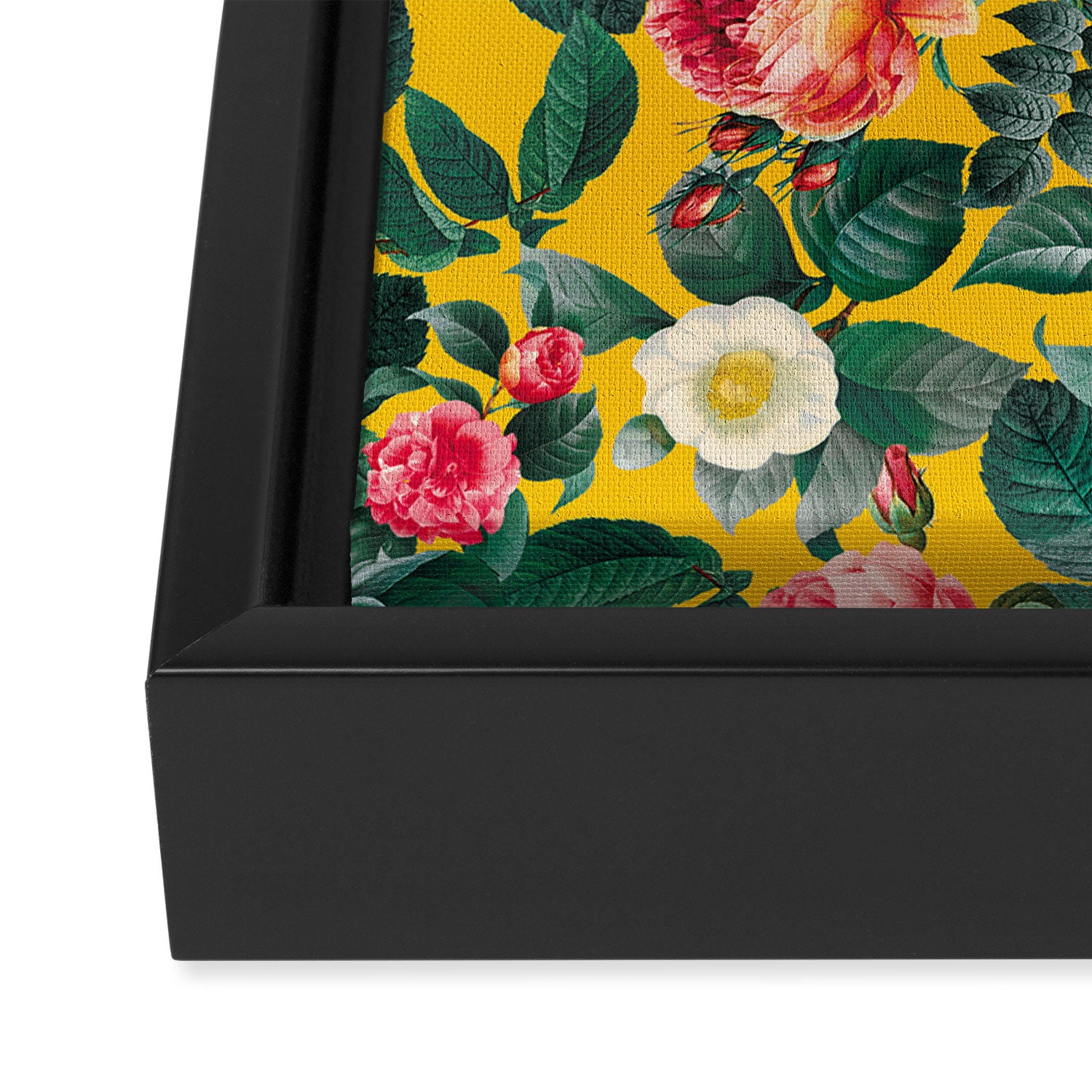 Summer Botanical Pattern Framed Canvas Print Gallery Image 3